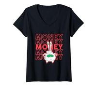 Femme Spongebob Squarepants Mr. Krabs Money T-Shirt avec Col en V