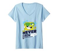 Femme Spongebob Squarepants Never Grow Up T-Shirt avec Col en V