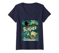 Femme Spongebob Squarepants Slasher T-Shirt avec Col en V
