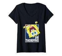 Femme Spongebob Squarepants Spongebob Be Different T-Shirt avec Col en V