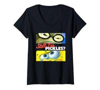 Femme SpongeBob SquarePants Still No Pickles? Bubble Bass Cartoon T-Shirt avec Col en V