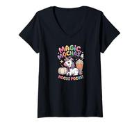 Femme Spooky Ghost Mocha Coffee Lover Halloween Creature Monster T-Shirt avec Col en V