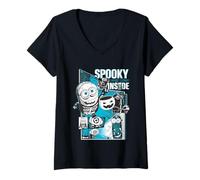 Femme Spooky on The Inside Minions Merch Designs T-Shirt avec Col en V