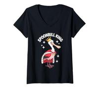 Femme Spoonbill King T-Shirt avec Col en V