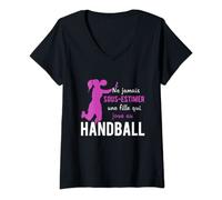 Femme Sport De Handball Femme Au Handball T-Shirt avec Col en V