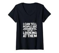 Femme Spot Judgmental People Just by Looking at Them - T-Shirt avec Col en V