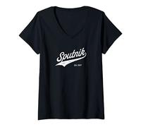 Femme Spoutnik 1 Cputnik Union soviétique Histoire spatiale T-Shirt avec Col en V