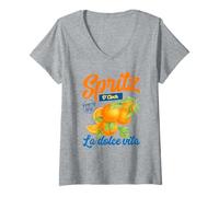 Femme Spritz O'Clock Italia Vintage Aperitivo Cocktail T-Shirt avec Col en V