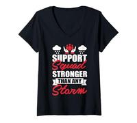 Femme Squad de Soutien: Plus Fort Que n'importe Quelle tempête T-Shirt avec Col en V