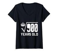 Femme Square Root Of 900 30 Years Old 30th Birthday T-Shirt avec Col en V