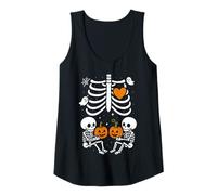 Femme Squelette Bébé Jumeaux Halloween Grossesse Annonce Maman Débardeur