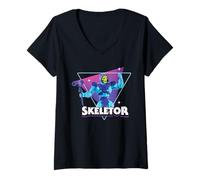 Femme Squelette Classique Masters of The Universe T-Shirt avec Col en V