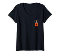 Femme Squelette drôle Mariachi Pocket Mexicain Cinco De Mayo Party T-Shirt avec Col en V