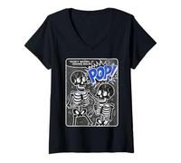 Femme Squelettes d'halloween Ive Got Your Back T-Shirt avec Col en V