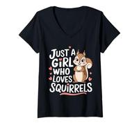 Femme Squirrel Juste Une Fille Qui Aime Les écureuils T-Shirt avec Col en V