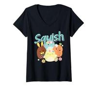 Femme Squishmallows Squish Pâques T-Shirt avec Col en V