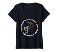 Femme SR-71 Blackbird Skunk Works T-Shirt Blackbird T-Shirt avec Col en V
