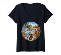 Femme St Augustine FL Floride USA Plus Vieille Ville T-Shirt avec Col en V