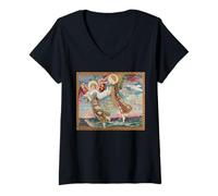 Femme St Brigid of Kildare Angels Irlande Irish Catholic Saint T-Shirt avec Col en V