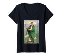 Femme St Brigid of Kildare Cross Irlande Irish Catholic Saint T-Shirt avec Col en V