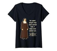 Femme St Edith Stein Citation de Sainte catholique pour Femme Teresa Benedicta T-Shirt avec Col en V