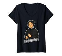 Femme St Elizabeth Ann Seton Catholique Convertir Patron Sainte Veuves T-Shirt avec Col en V