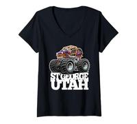 Femme St George Utah 4x4 Offroad Quad ATV UTV Dessin animé T-Shirt avec Col en V
