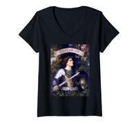 Femme St. Michael The Archangel Defend Us in Battle Catholic T-Shirt avec Col en V