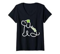 Femme St Patrick Day Dog Line Lucky Saint Pattys Kids Women Men T-Shirt avec Col en V
