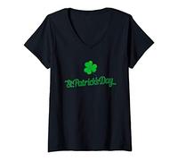 Femme St Patricks Day 4 Trèfle gauche, trèfle irlandais manigances T-Shirt avec Col en V