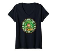 Femme St. Patrick's The Doyle Clan Irish Cute Leprechaun Girl T-Shirt avec Col en V