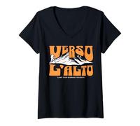 Femme St Pier Giorgio Frassati Verso L'alto Montagne Grimpeur T-Shirt avec Col en V