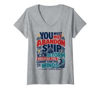 Femme St Thomas Sir More Catholic Saint Citations Bateau T-Shirt avec Col en V