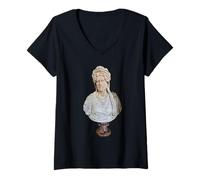 Femme Stantin XI Palaiologos Statue Buste Empereur Byzantin T-Shirt avec Col en V