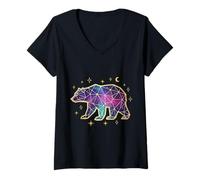 Femme Star Bear Universe Constellation Grande Ourse Ursa Espace Majeur T-Shirt avec Col en V
