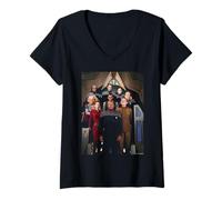 Femme Star Trek Cast of Deep Space Nine par Michael Grecco T-Shirt avec Col en V