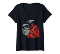 Femme Star Trek Happy Spocktober Halloween T-Shirt avec Col en V