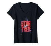Femme Star Trek NCC-1701 U.S.S. Enterprise and Starfleet Ships T-Shirt avec Col en V