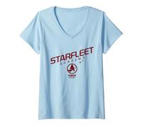 Femme Star Trek Starfleet Academy Angled Seal T-Shirt avec Col en V