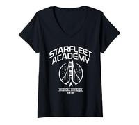 Femme Star Trek Starfleet Academy Medical T-Shirt avec Col en V