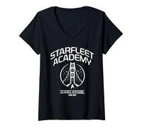 Femme Star Trek Starfleet Academy Science T-Shirt avec Col en V