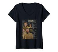 Femme Star Trek The Original Series Retro Kirk Poster T-Shirt avec Col en V