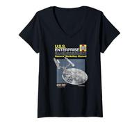Femme Star Trek The Original Series U.S.S Enterprise Manual T-Shirt avec Col en V