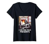 Femme Star Wars Christmas Darth Vader I Can Feel Your Presents T-Shirt avec Col en V