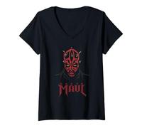 Femme Star Wars Darth Maul Sith Lord T-Shirt avec Col en V