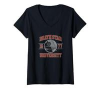 Femme Star Wars Death Star University 1977 Collegiate T-Shirt avec Col en V