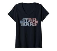 Femme Star Wars Gradient Outline Logo T-Shirt avec Col en V