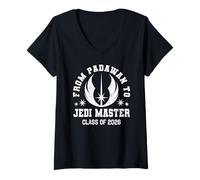 Femme Star Wars Graduation from Padawan to Jedi Master 2026 Class T-Shirt avec Col en V
