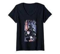 Femme Star Wars Lord Darth Vader Portrait Poster T-Shirt avec Col en V