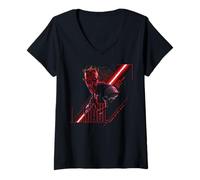 Femme Star Wars Maul Shadow Lord Fear is My Ally Dark Revenge Sith T-Shirt avec Col en V